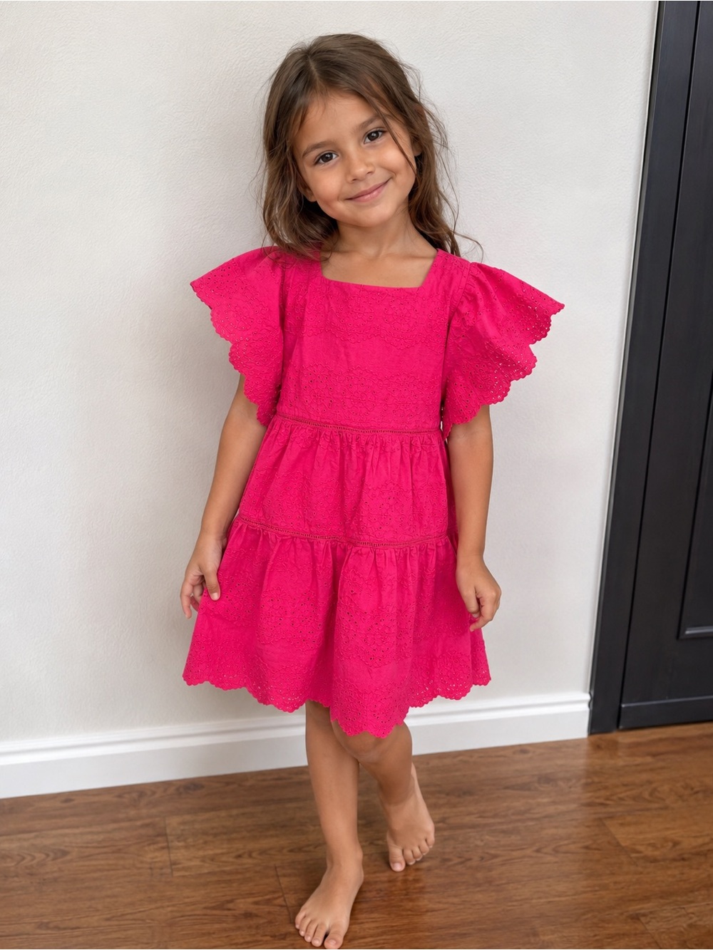 Baby Gap Bright Pink Eyelet Dress – Size 4 Years
